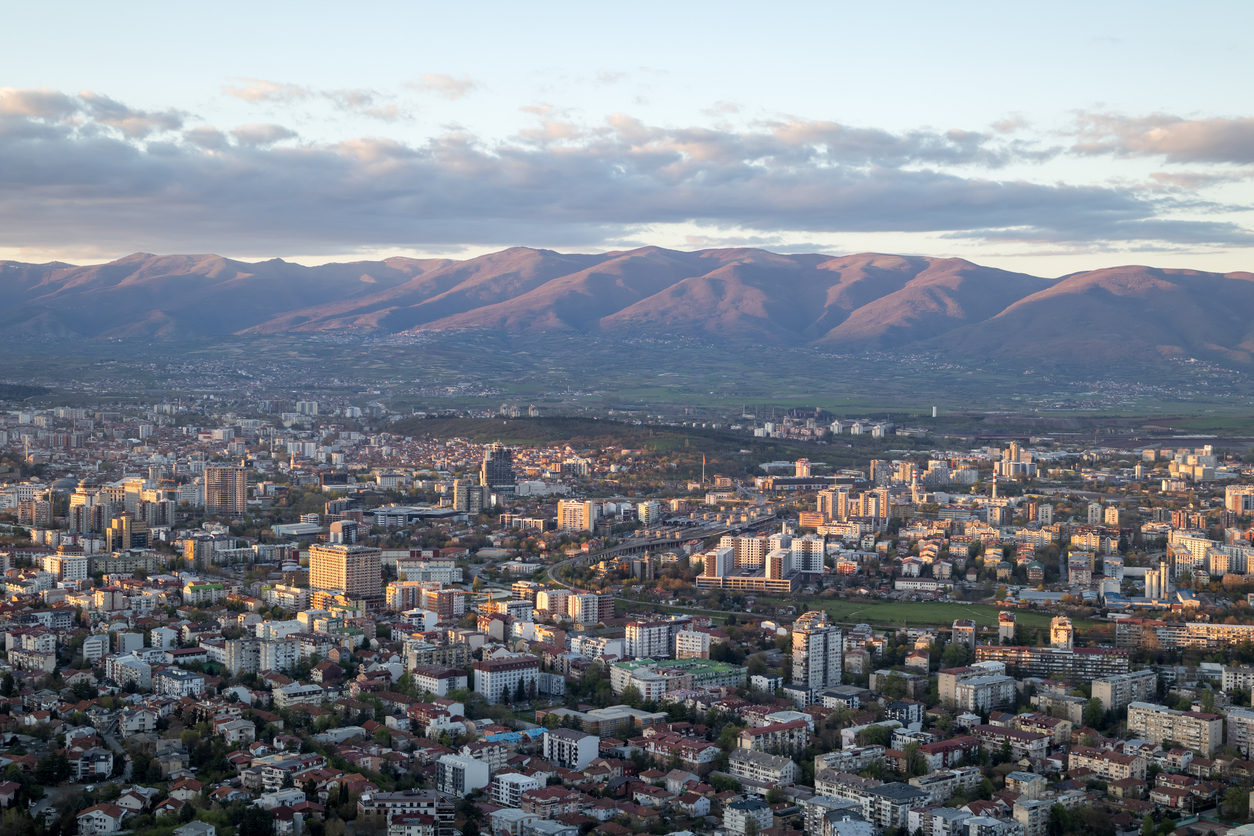 Aerial view of Tetovë, North Macedonia